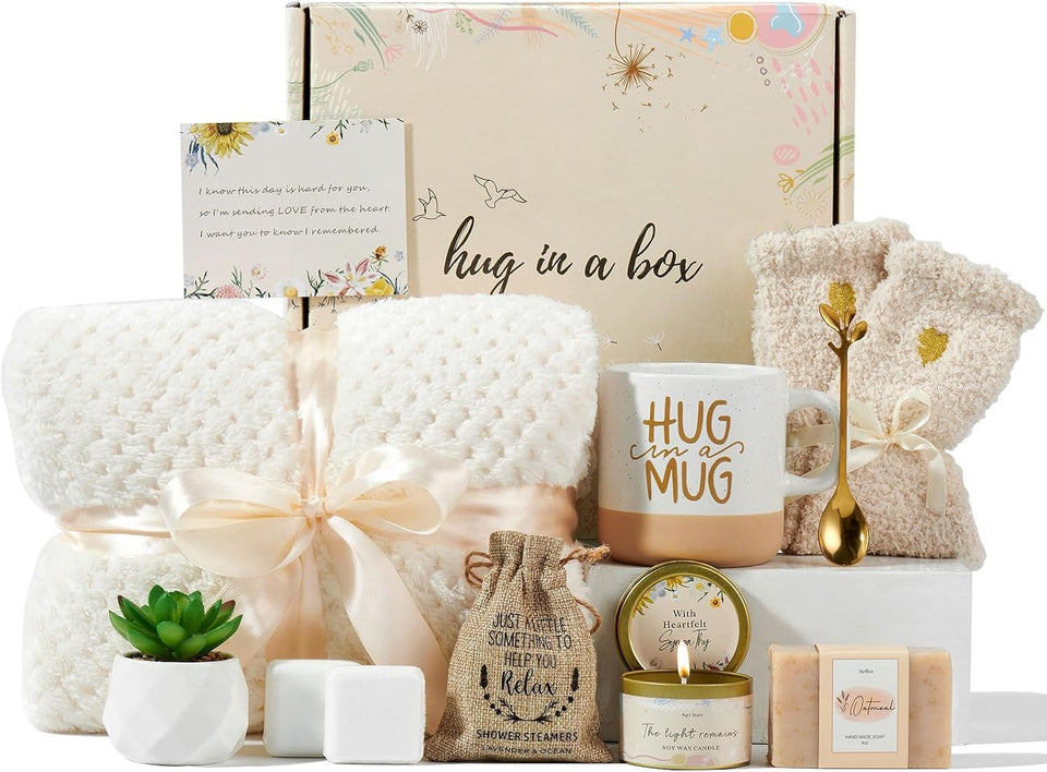 APRBOX sympathy gift basket featuring an oatmeal soap bar for gentle cleansing and comfort.