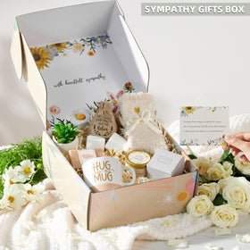APRBOX sympathy gift basket scented soy wax candle for calming ambiance and quiet moments.