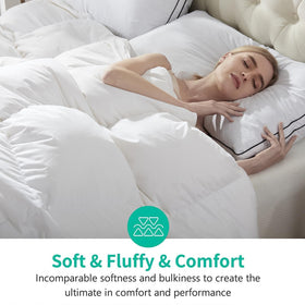 APSMILE down fiber comfort close-up highlights premium fill power and plush loft.