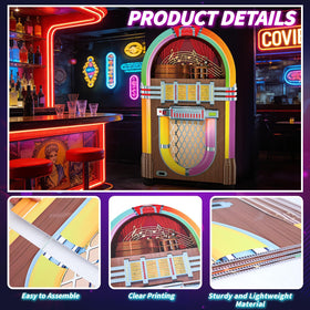 APUDWN 50s jukebox cutout close-up colorful design evokes nostalgia