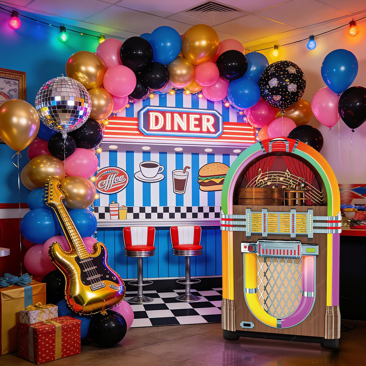 APUDWN 50s jukebox cutout foldable and portable for storage