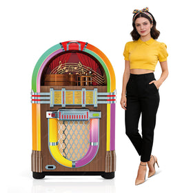 APUDWN 50s jukebox cutout front view ideal for retro photo booths at parties