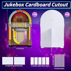 APUDWN 50s jukebox cutout side view enhances wall decor and events