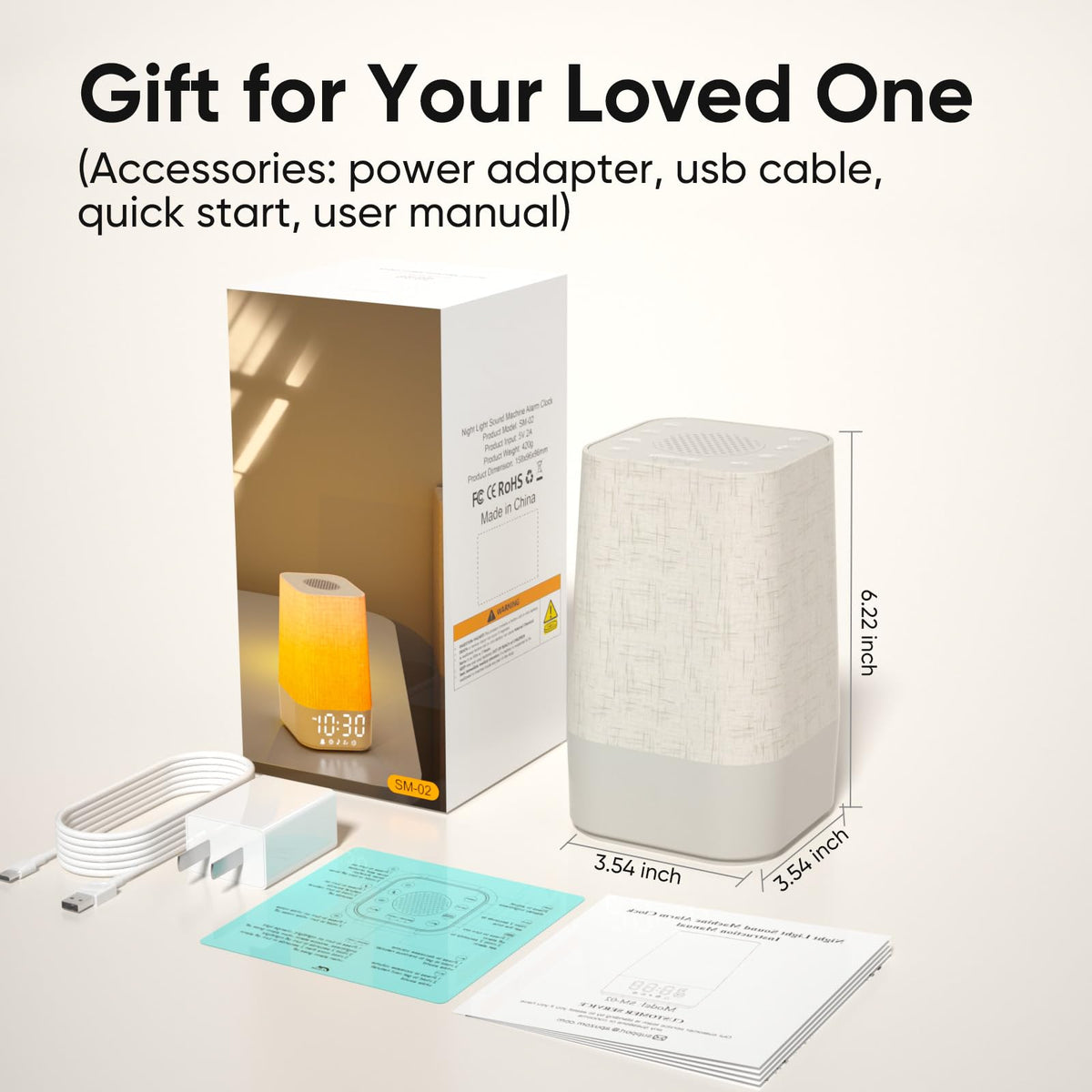 APUZOM travel-friendly unit fits on nightstands and bags.