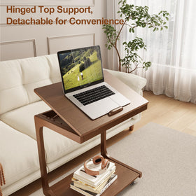 AQIMUELE rolling side table with wheels glides across floors