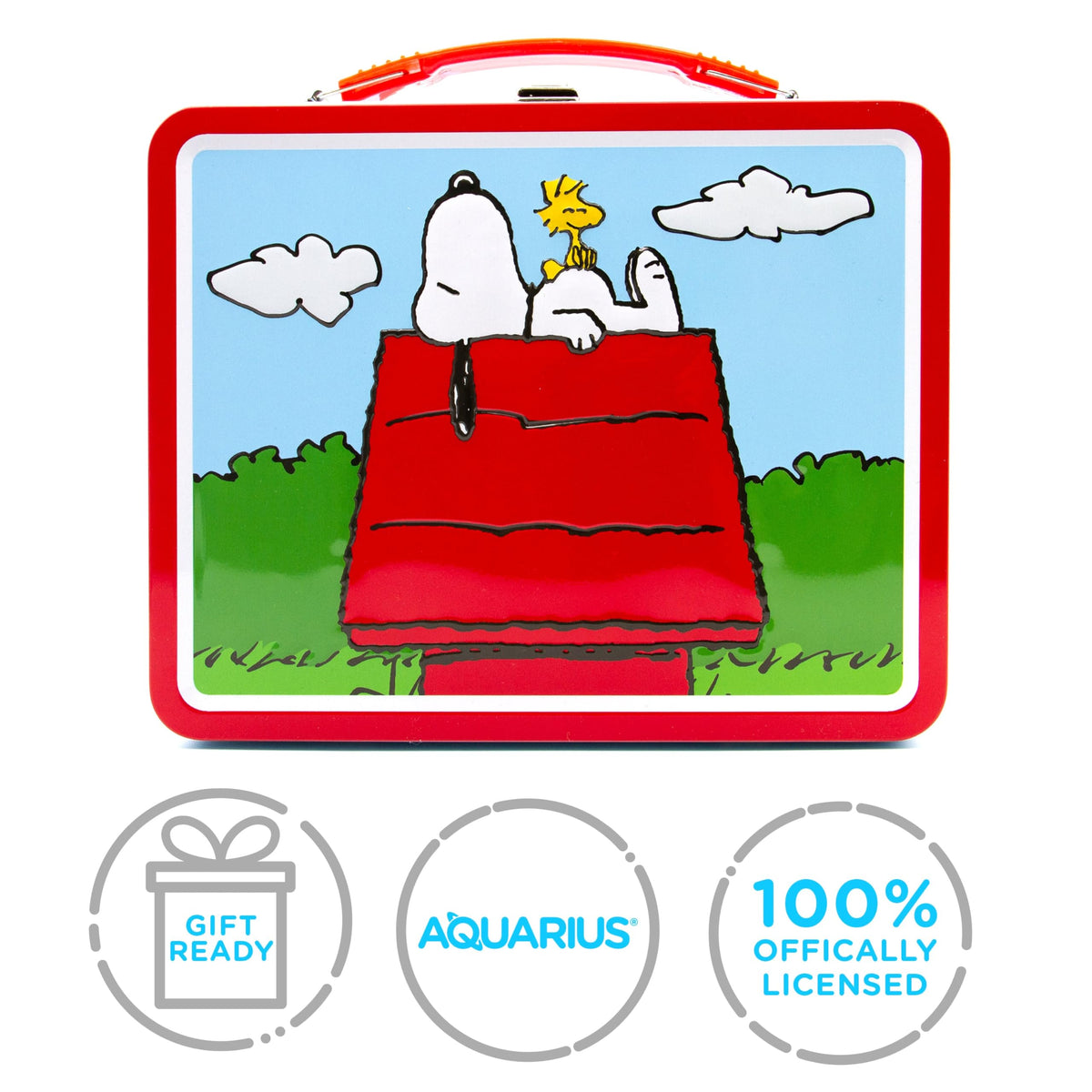 Aquarius Snoopy tin gift-ready packaging for Peanuts fans and collectors.