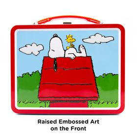 Aquarius Snoopy tin with secure latches keeps contents protected on the go.