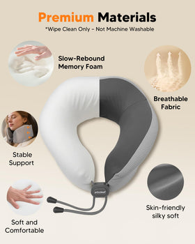 arboleaf neck pillow on-flight setup illustrating compact travel companion