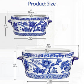 Arborus blue-white planter bowl decor idea, perfect as a decorative accent on mantels.