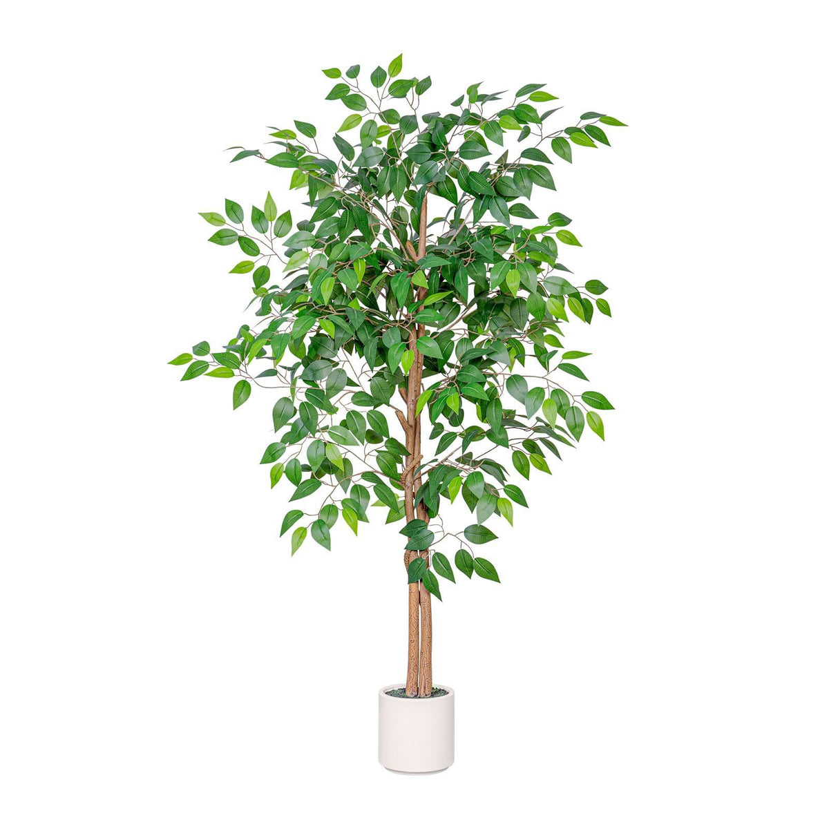 Arborvigro 5ft artificial ficus tree with a full canopy for lush indoor decor.