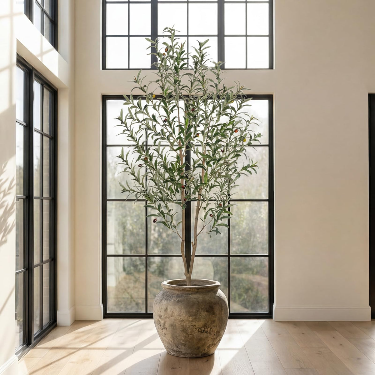 Arborvigro artificial olive tree leaves with detailed texture for authenticity.