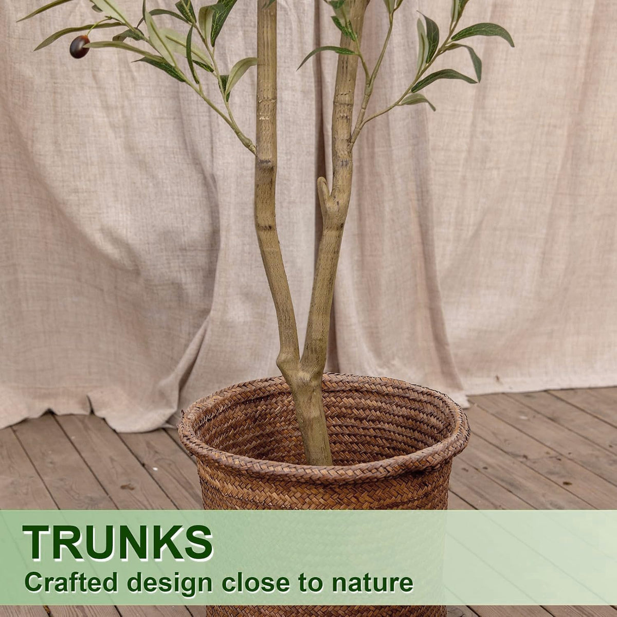 Arborvigro artificial olive tree demonstrates easy 3-minute assembly.