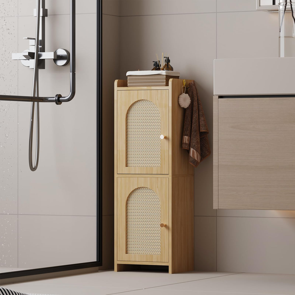 Arbuxzuy Rattan cabinet anti-tilt base for added stability