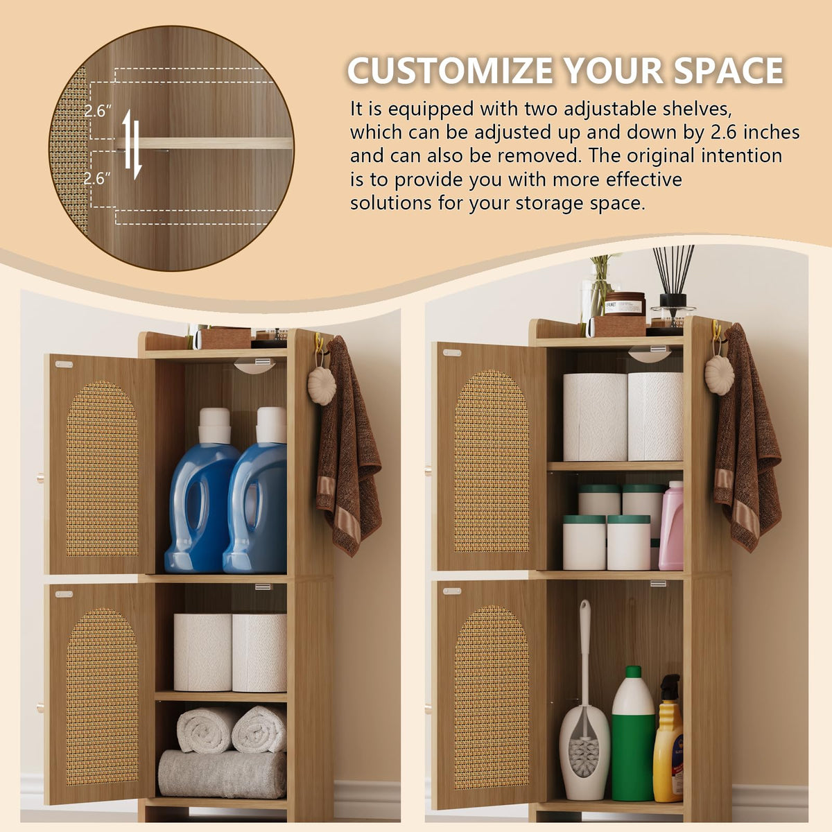 Arbuxzuy Rattan cabinet assembly with included tools is straightforward