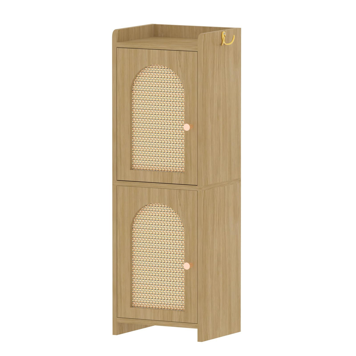 Arbuxzuy Rattan cabinet with hooks providing extra hanging space