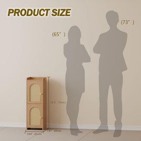Arbuxzuy Rattan cabinet side profile highlighting slim footprint for narrow corners