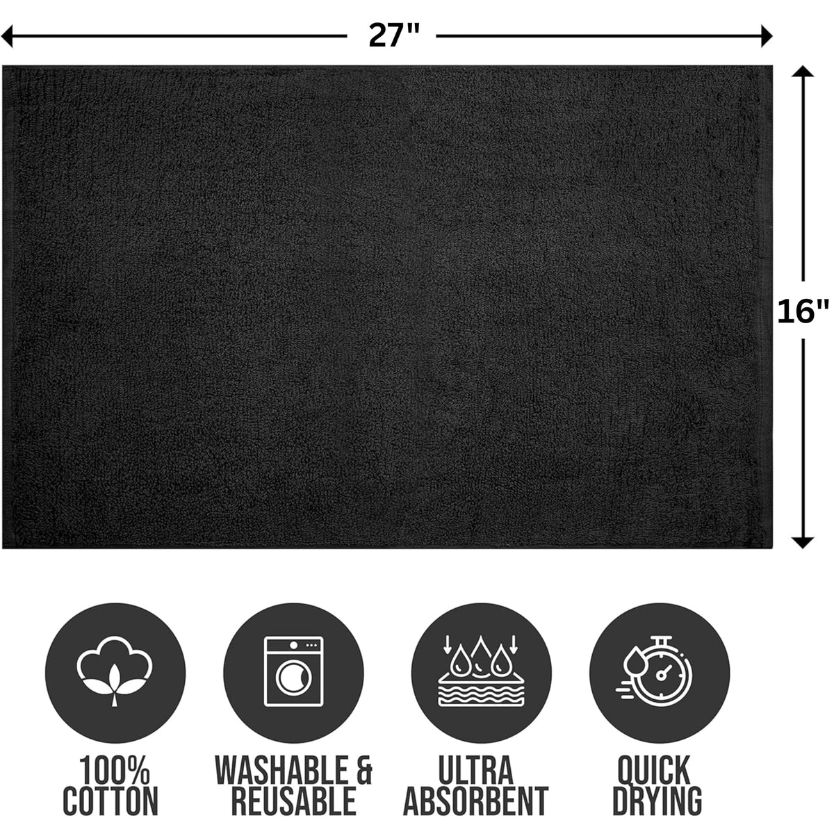 ARC HOME charcoal grey towels absorb moisture quickly for clean, dry hands