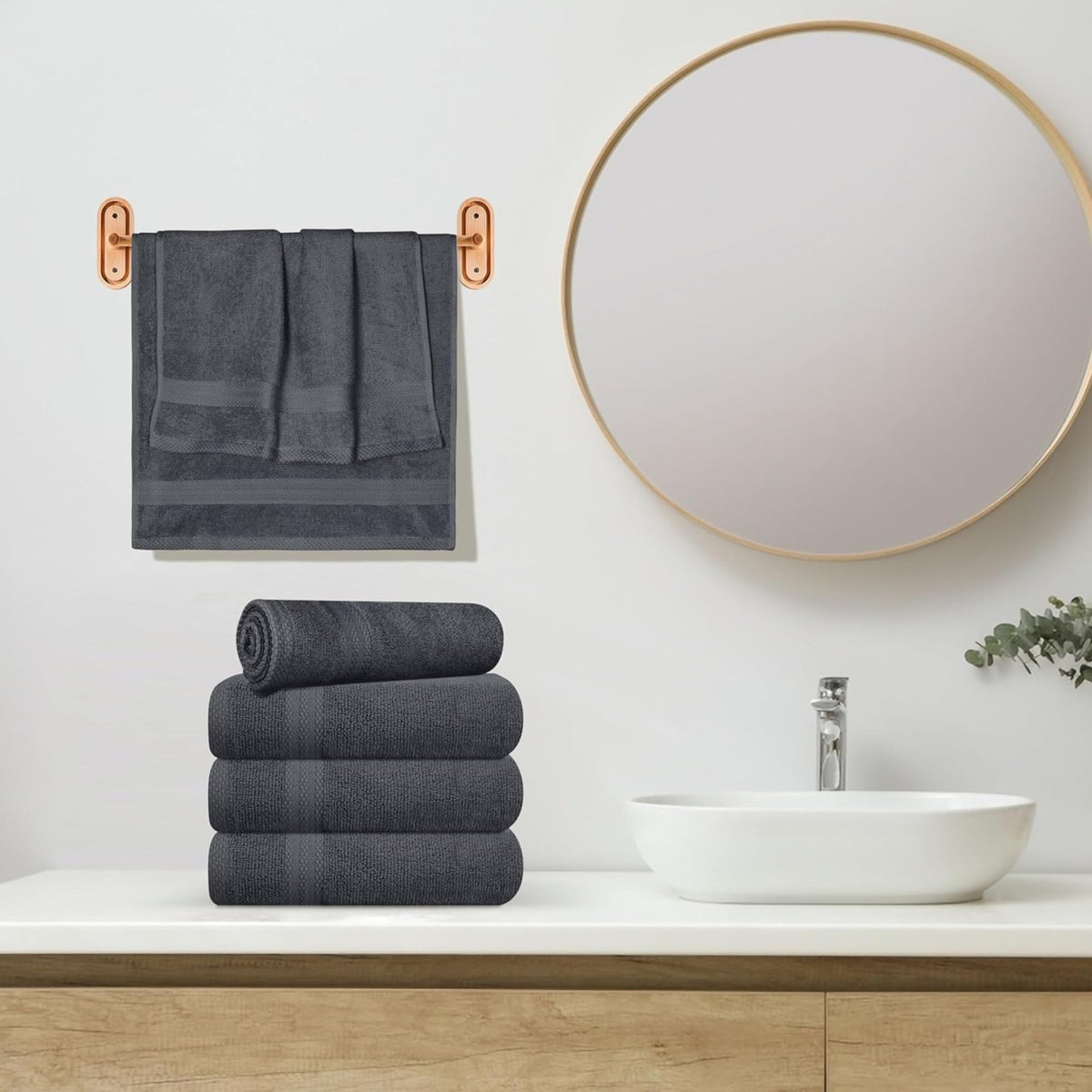 ARC HOME charcoal grey towels suit spa and salon prep with quick-dry convenience