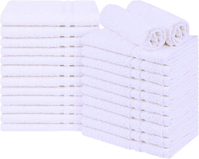 ARC HOME 100% cotton hand towels in white, for premium softness and absorbency.