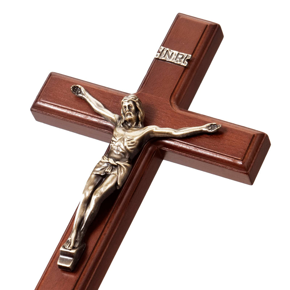 ARCHOBAN 12-inch wooden Jesus crucifix wall cross for home decor