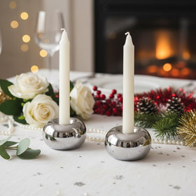 Ardax silver doughnut candlestick holder bathroom setup, adding a refined touch.