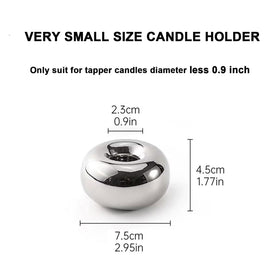 Ardax silver doughnut candlestick holders, side view, perfect for stylish tabletop styling.