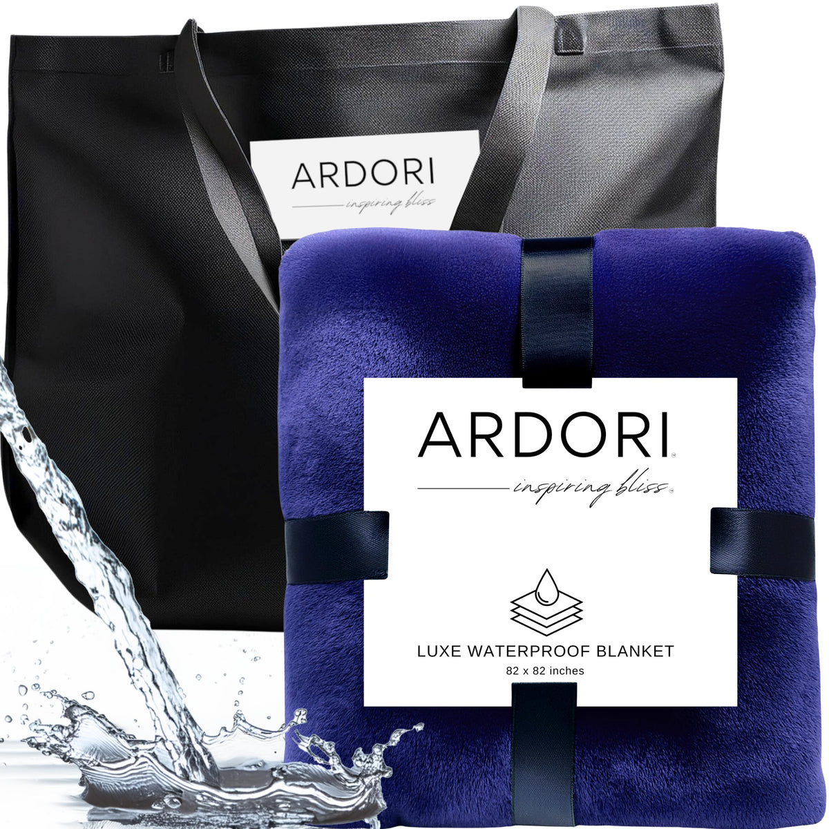 ARDORI king size indigo waterproof blanket shields bed from moisture
