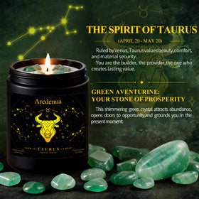 Aredenua Taurus candle 7oz soy wax with 50-hour burn.