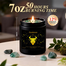 Aredenua zodiac candle supports heart chakra balance for Taurus signs.