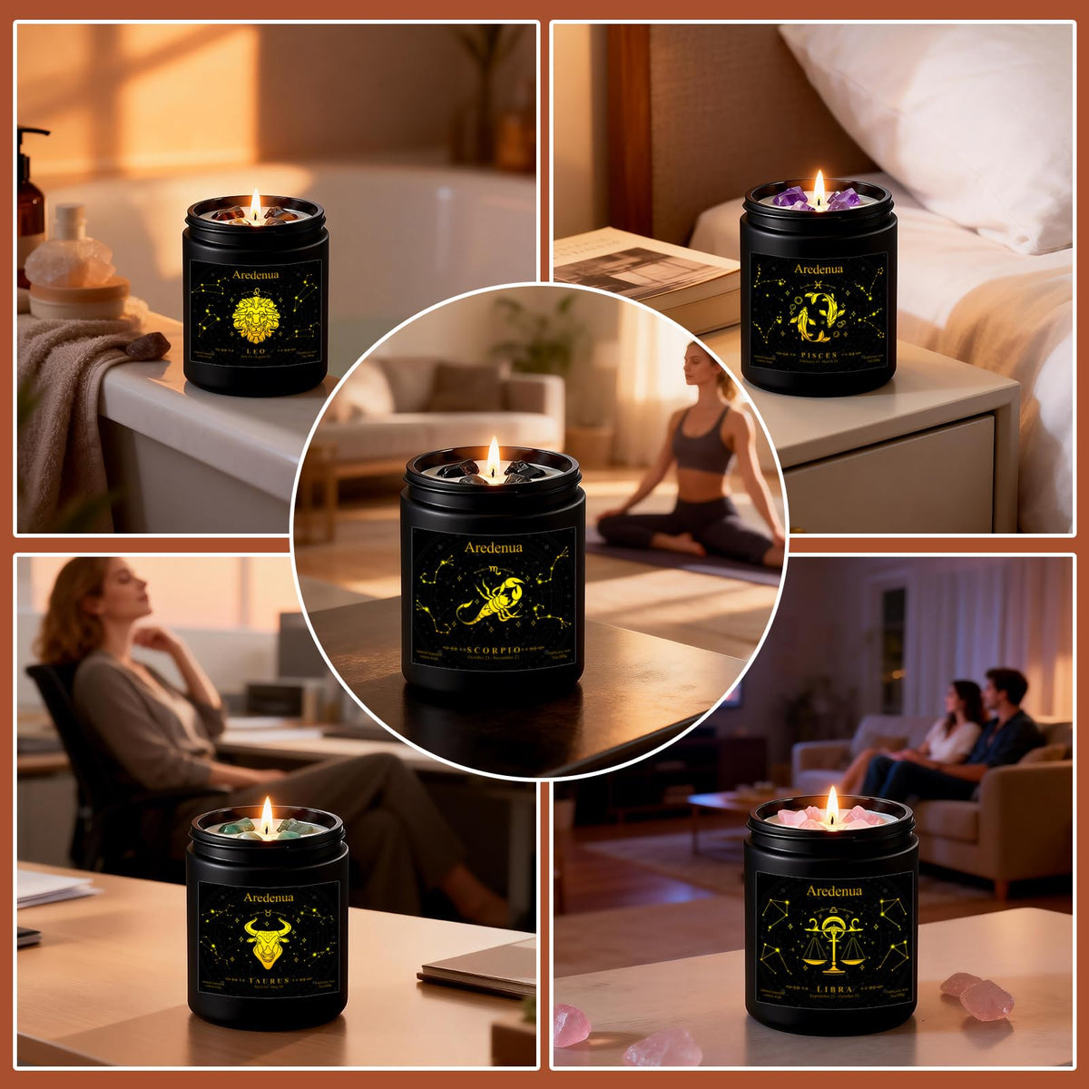 Aredenua Taurus candle ideal for birthdays and self-care gifting.