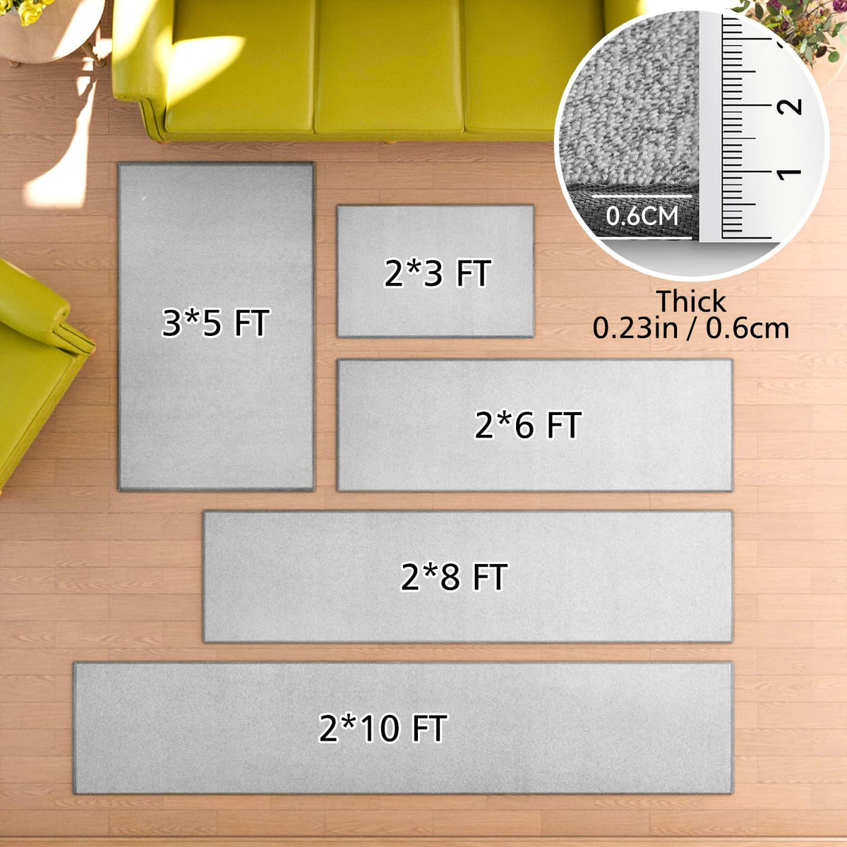 AREDO rug features reinforced edges for lasting durability.