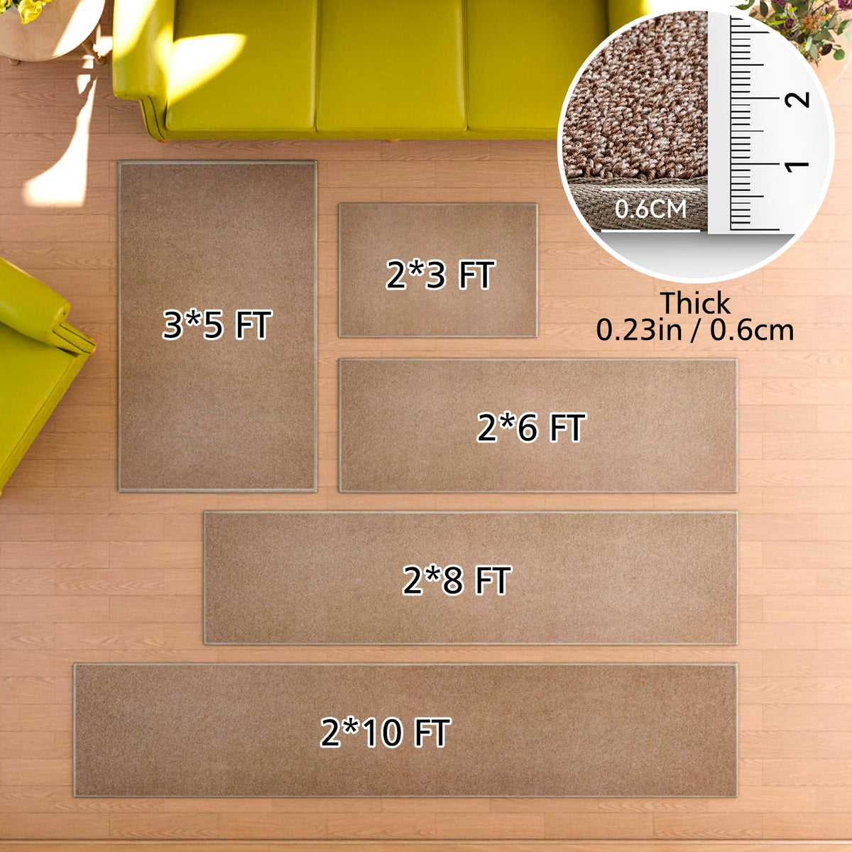 AREDO easy-care rug cleans by vacuuming or machine washing.