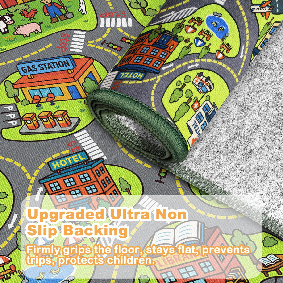 Arenarug city-map-design showcases vivid landmarks to spark imagination.