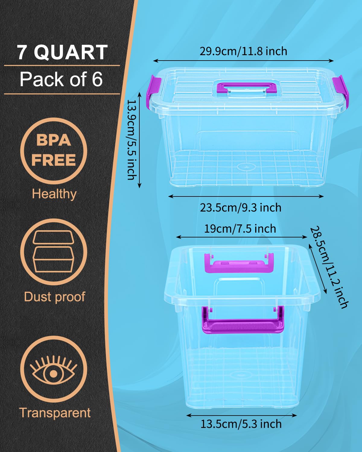 AREYZIN anti-slip stackable design prevents tipping when stacked.
