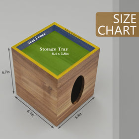 Arflo acacia wood tissue box cover with tray and succulent enhances decor.