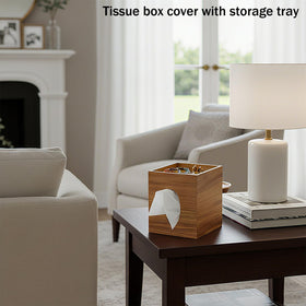 Arflo modern farmhouse style tissue box cover complements interiors.