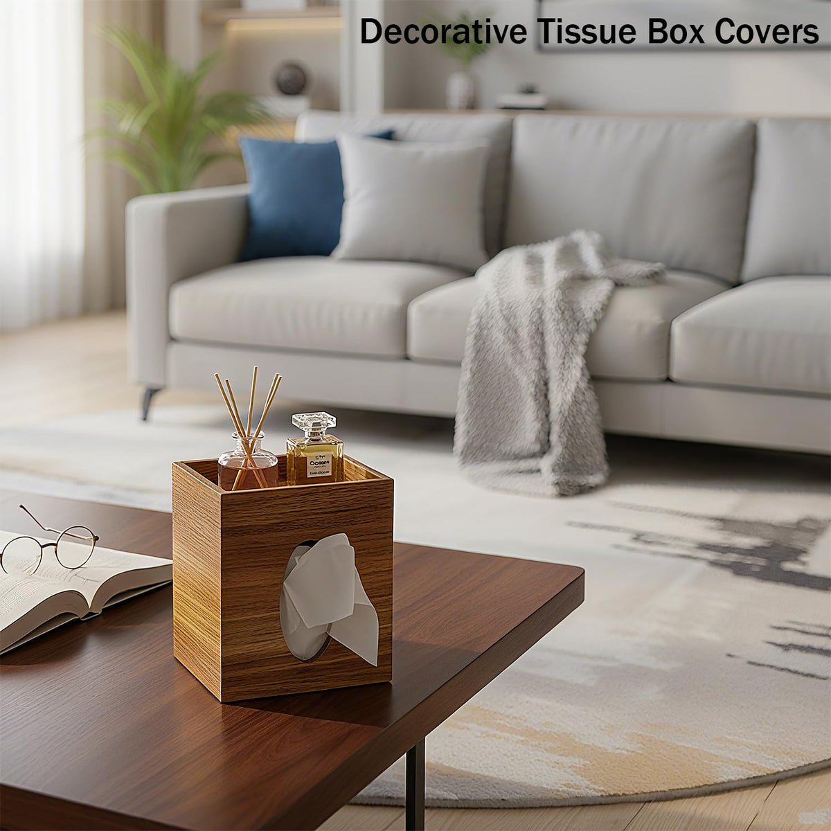 Arflo tissue box cover suitable for bathroom and kitchen use.