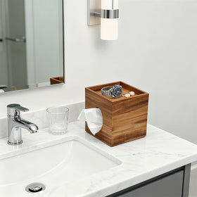 Arflo square tissue box cover bottom panel refills hide messy packaging.