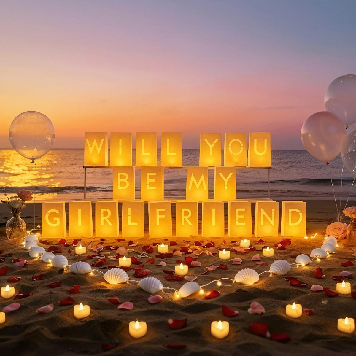 ARIKJ Will You Be My Girlfriend banner sets a romantic message for photos