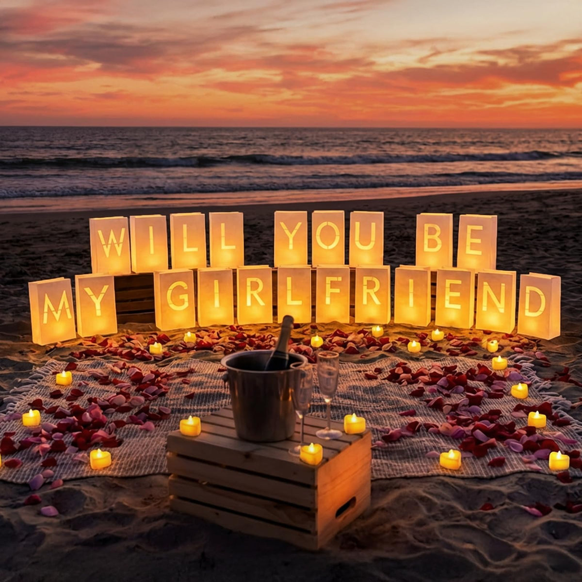 ARIKJ Will You Be My Girlfriend flame-free lighting keeps spaces safe