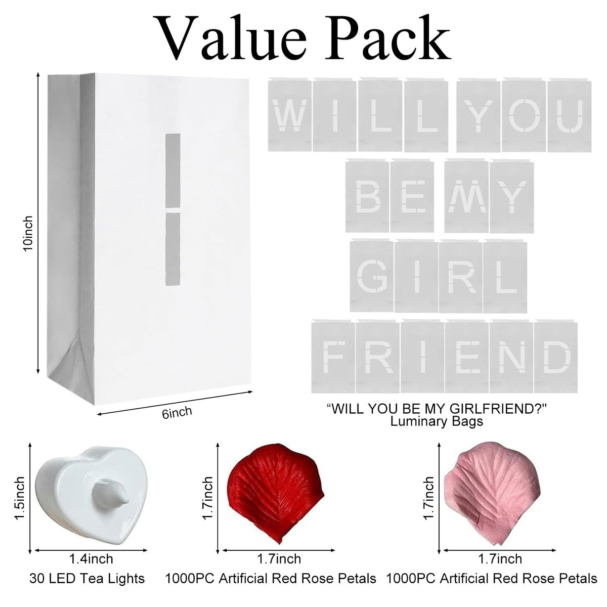 ARIKJ Will You Be My Girlfriend heart LED tea lights brighten the scene safely