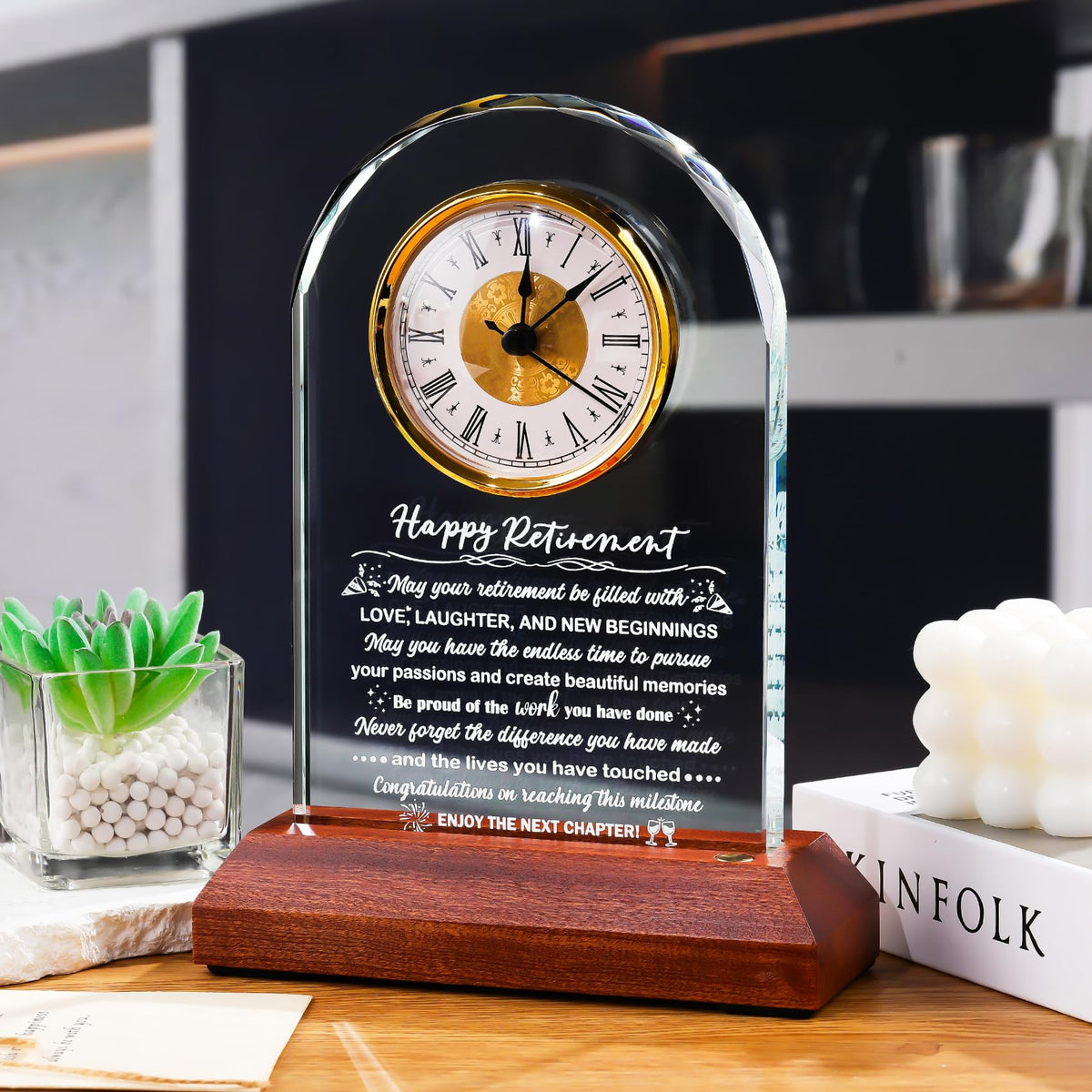 Arikyrist clock displayed on a desk with soft lighting for ambience