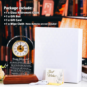 Arikyrist wipe cloth and gift card included with the clock