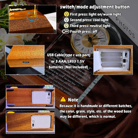 Arikyrist wooden base with USB power option and battery possibility