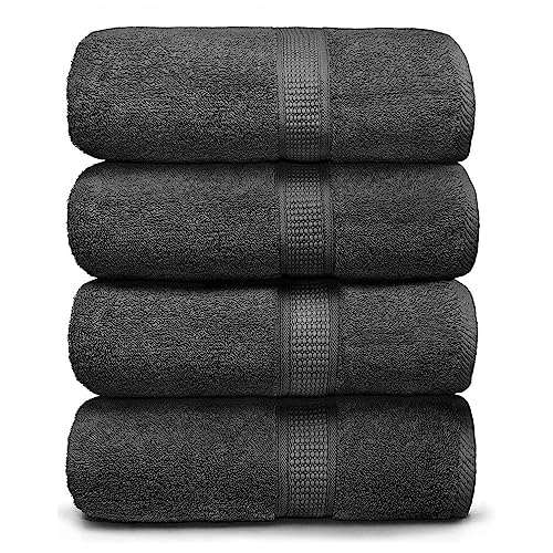Ariv bath towel set in grey, large 30x52 inches for full-body coverage.