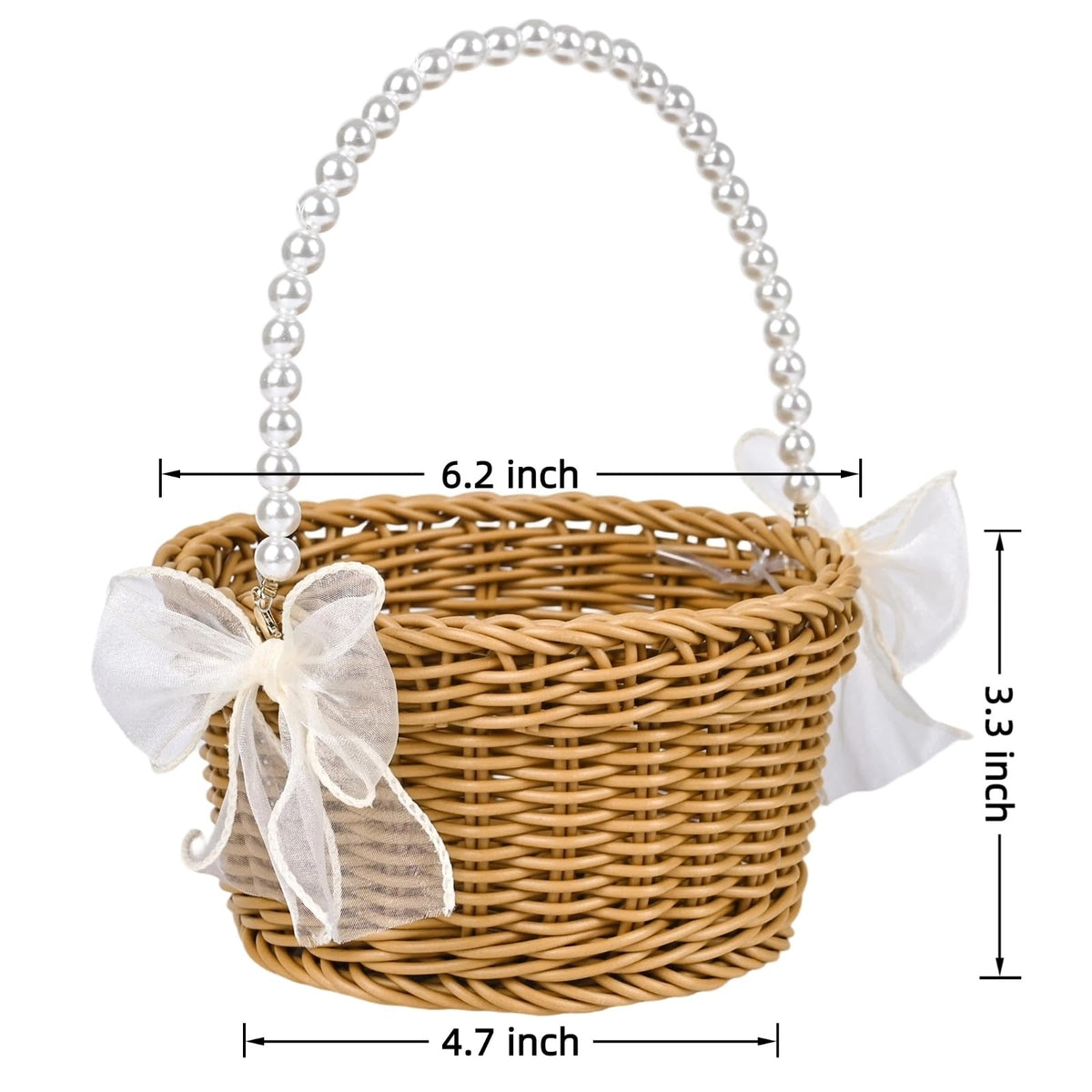 ARKSU bow and pearl chain attachment offers versatile styling for the baskets.