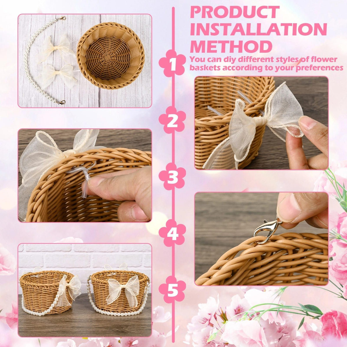 ARKSU dining table centerpiece option with baskets for elegant table decor.