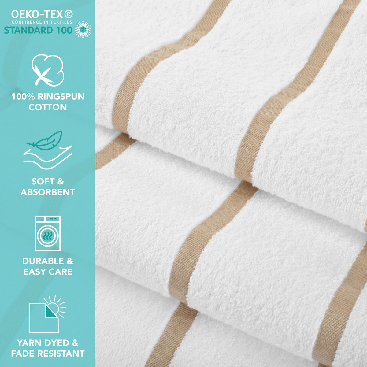 Arkwright Las Rayas quick-dry towels demonstrate absorbent 480 GSM performance for post-swim moments