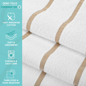 Arkwright Las Rayas quick-dry towels demonstrate absorbent 480 GSM performance for post-swim moments