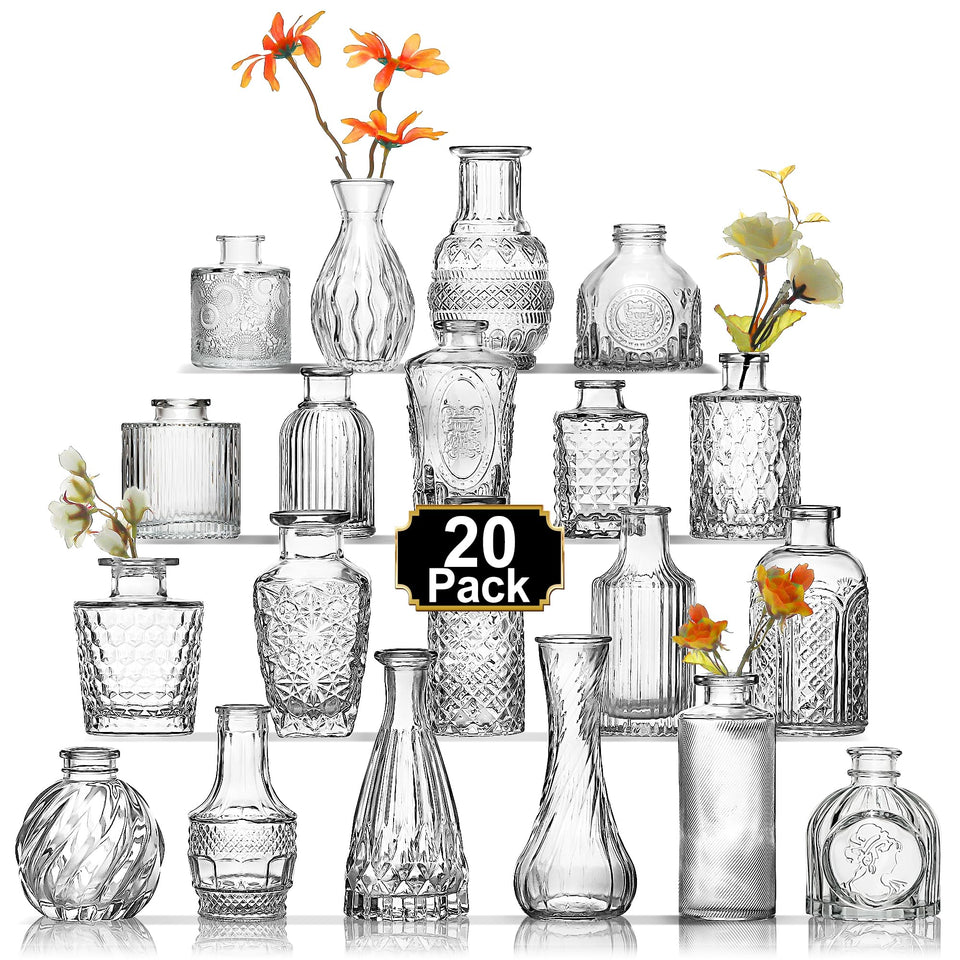 Arme 20-pcs bud vase set with varied sizes for versatile centerpieces
